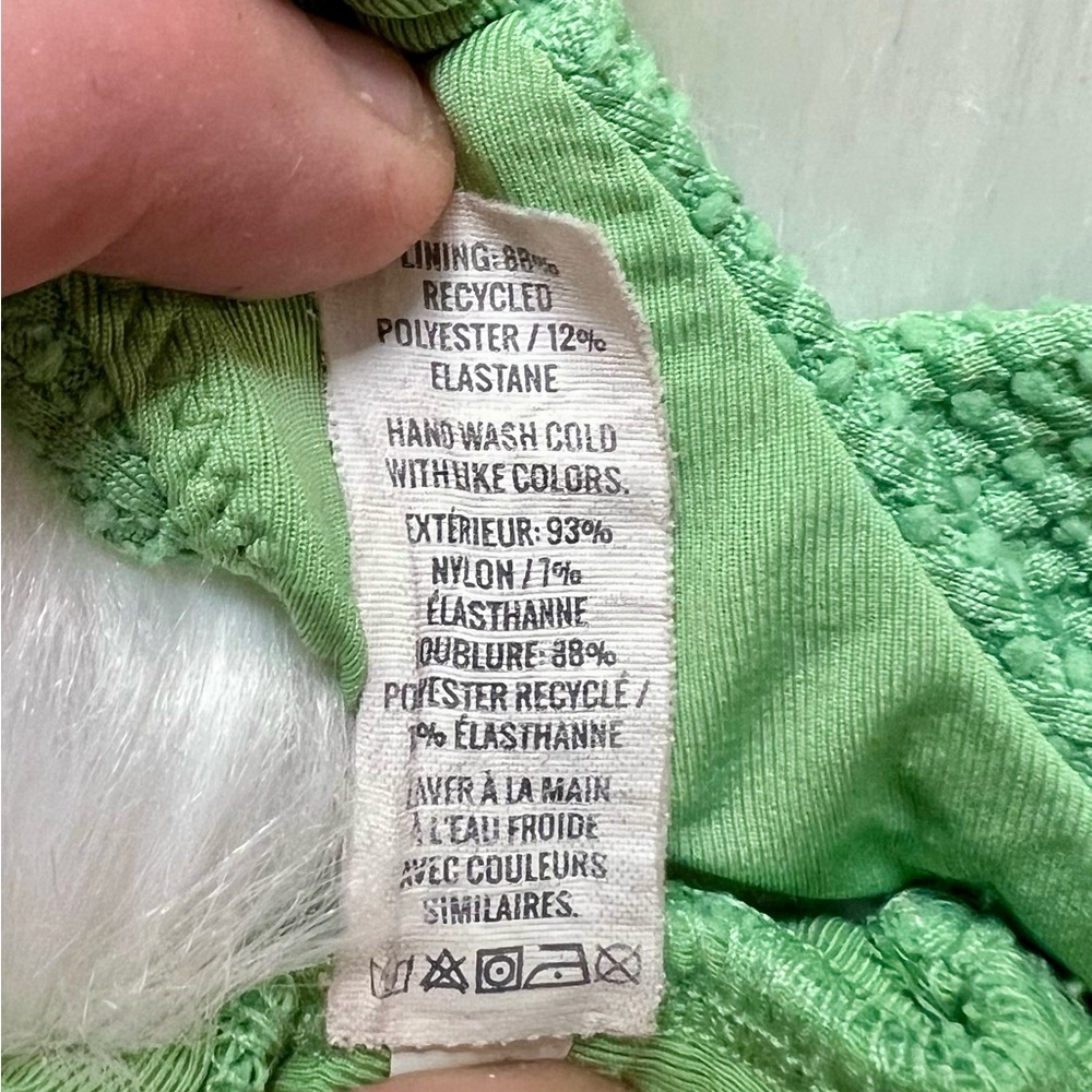 AERIE | Green Textured Bikini Crop Tank Top (M) - Picture 5 of 5